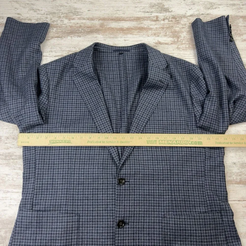 J.Crew Ludlow 46R Slim Blazer Abraham Moon Wool Cotton Unstructured Jacket Check